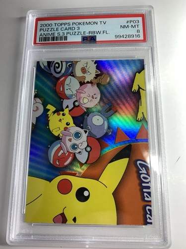 2000 Topps Pokemon TV Series 3 #P03 Puzzle (P03 of 6) RAINBOW FOIL PSA 8 NM-MT - Picture 1 of 2