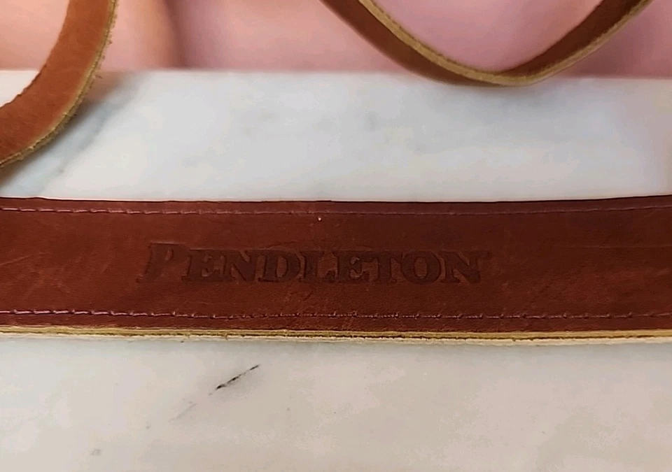 Pendleton Brown Leather Adjustable Blanket Carrier Strap Holder Made in USA - Image 2 of 4