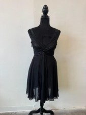 S.L. Fashions Dress Size 4 Black Sheer Overlay Ruched Cocktail Party A-Line Y2K