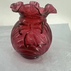 Fenton 9754 CC Country Cranberry Caprice with Bow 6½" Vase