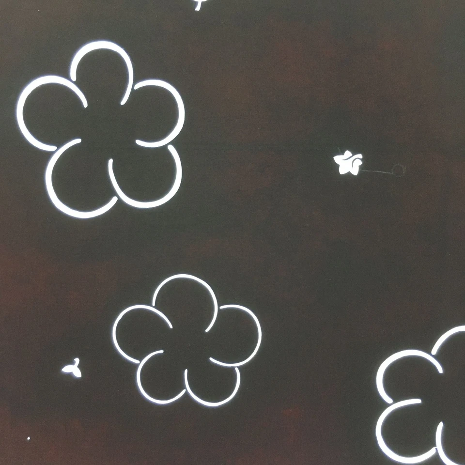 Quimono japonês antigo papel katagami estêncil catazome design floral C680 - Imagem 2 de 4