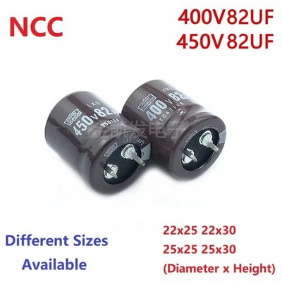 2Pcs/Lot NCC Nippon 82uF 400V 82uF 450V 400v82F 450V82UF Snap-in PSU Capacitor