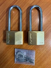 Puroma 2-Pack Keyed Padlock Waterproof Solid Brass Lock