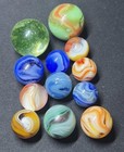 (x12) Vintage Premium Swirl Marbles Lot Akro? Peltier? Alley? — photo 1