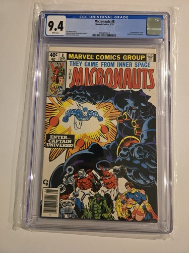 MICRONAUTS #8 CGC 9.4 Newsstand WHITE PAGES 1ST APPEARANCE CAPTAIN UNIVERSE 1979