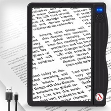 Rechargeable Magnifying Glass with Light for Reading, 6X 30X Large Page Magnifie