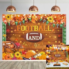 Football and Fall Y'all Backdrop Autumn Football Game Photography Background