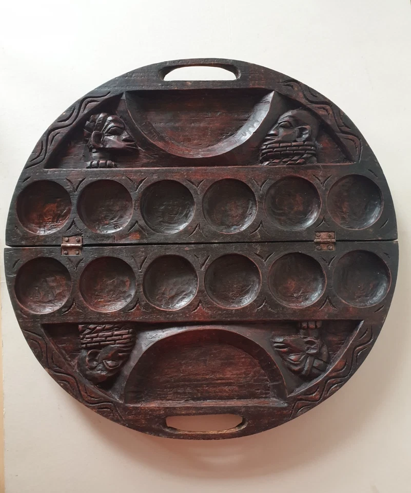 Oware (Mankala) seed game, circular (2 missing seeds) - Image 3 of 4