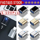 LED USB-C 3.1 Male to USB A Female Adapter Converter OTG Type-C Android Lot