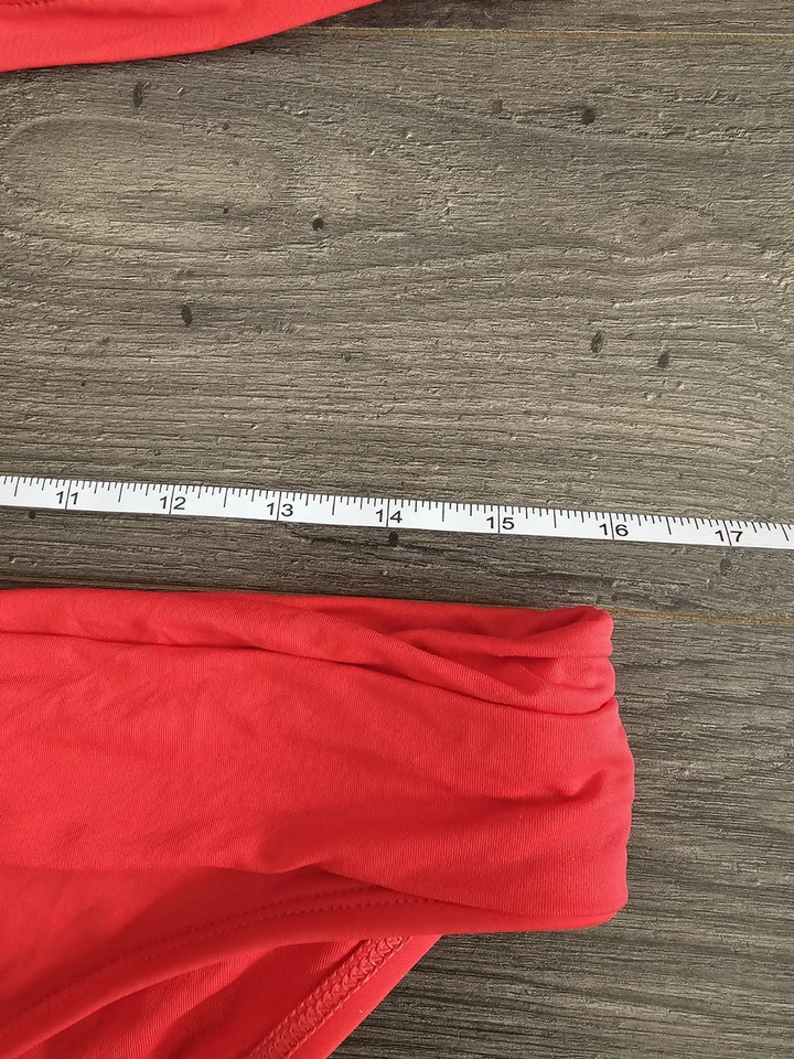 sz 10 Red La Blanca Bikini Rouched Halter Spring Break Patriotic Summer Holiday - Image 3 of 4