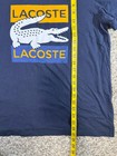 Lacoste Sport Vintage Big Croc Graphic Tee Navy Blue Gold Mens AS IS Flaw Large