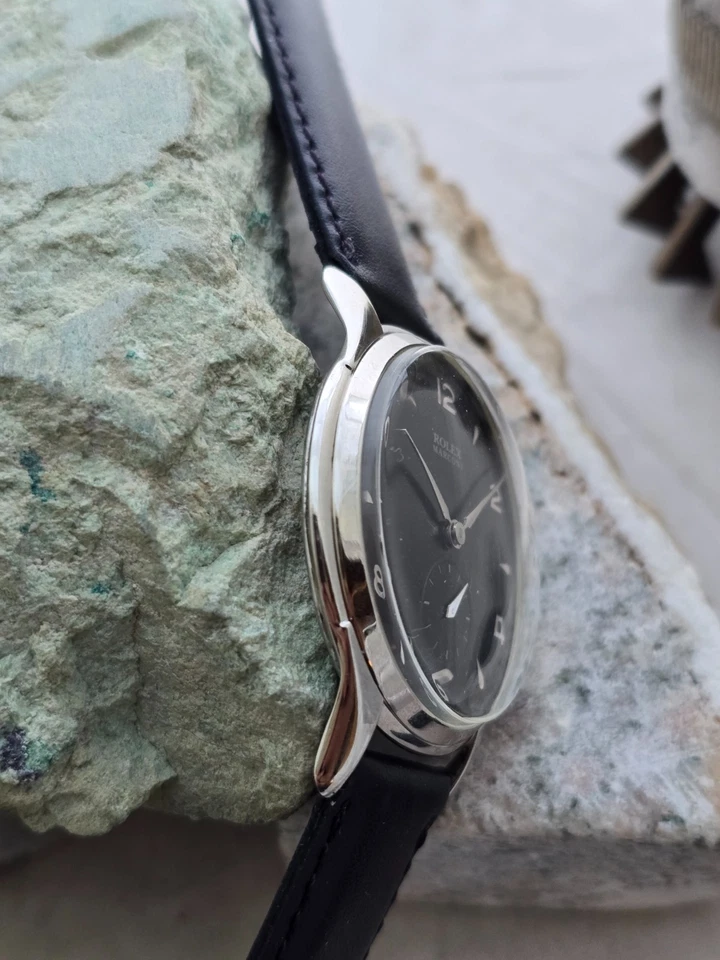 ROLEX MARCONI  A CUERDA DE HOMBRE DIAL RESTAURADO COLOR NEGRO CAJA  NICKEL - image 4 of 4