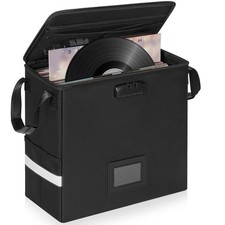Fireproof Vinyl Record Storage Box With Lock Fits 7/10/12 Inch LPs Small