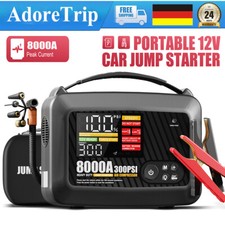 8000A Auto Starthilfe Jump Starter Ladegerät Powerbank KFZ mit Luftkompressor
