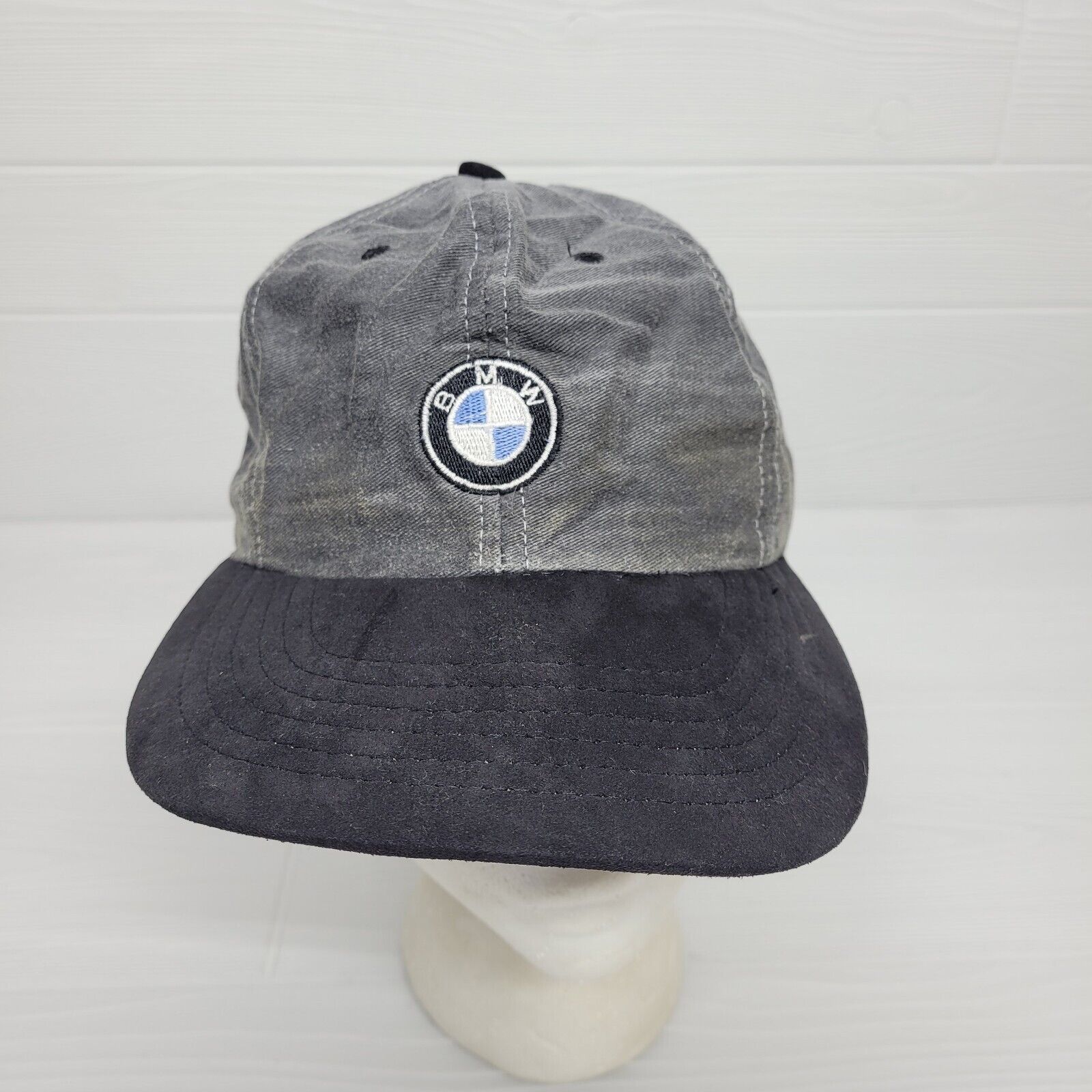 Vintage BMW Gray Logo Strapback Hat 