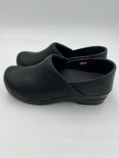 Women  s Sanita The Danish Clog Leather Clogs Black Size 38