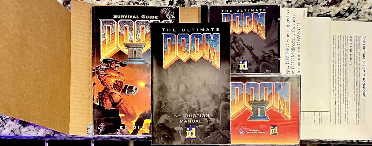 The Ultimate Doom Vintage Big Box WIN PC CD-ROM + Doom II Retro