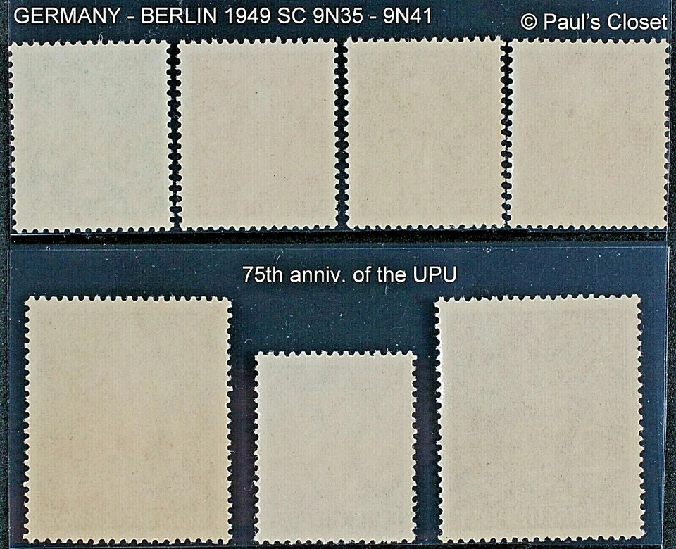 GERMANY OCCUP. US, UK & FRA BERLIN 1949 SC 9N35 - 41 75th ANN. UPU MNH OG VF/XF - Image 2 of 2