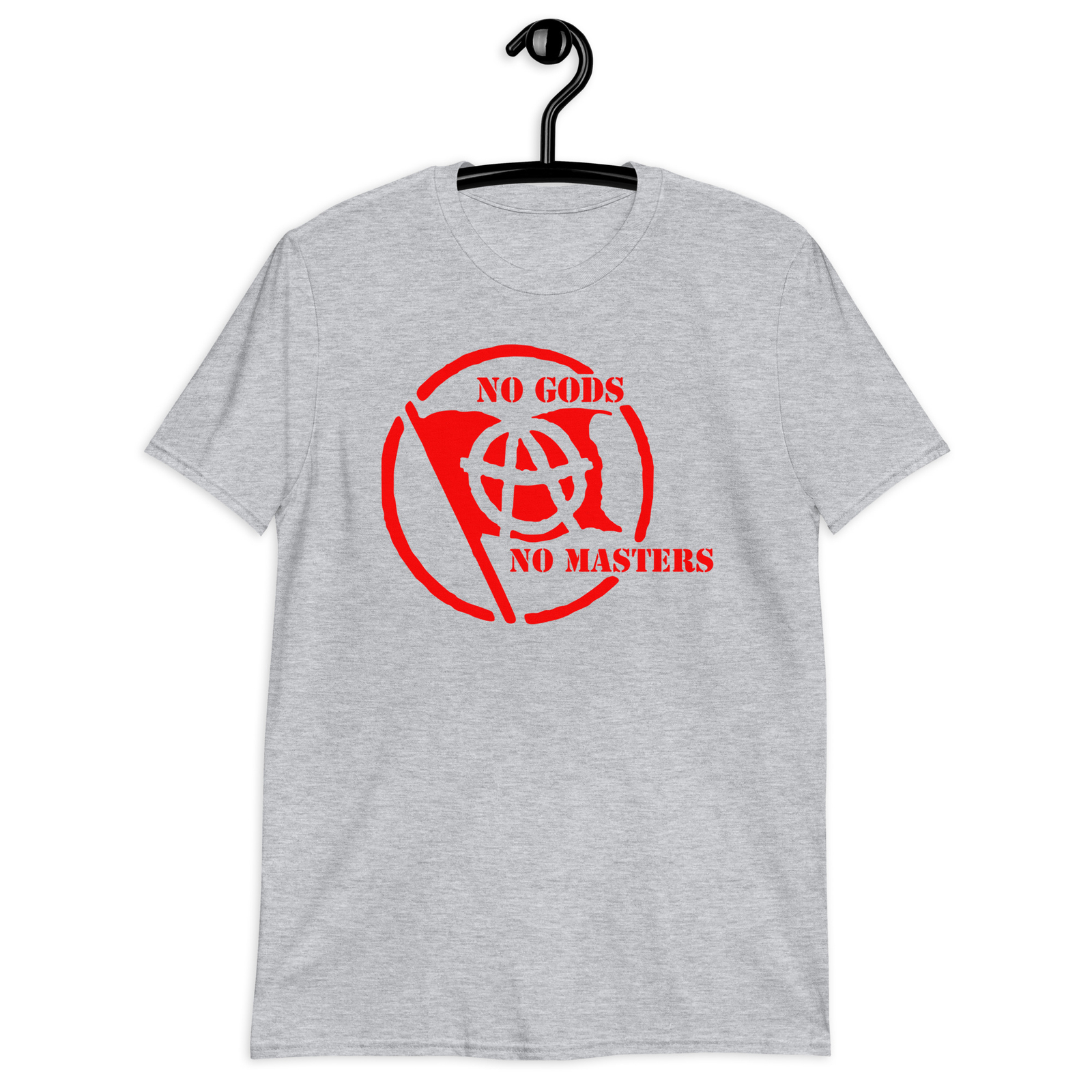 Camiseta Bandera Anarquista No Gods No Masters Anarquía Punk Protesta Hombres Camiseta Estilo Suave