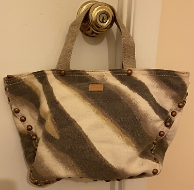 RL Ralph Lauren beige cotton fabric shoulder bag purse