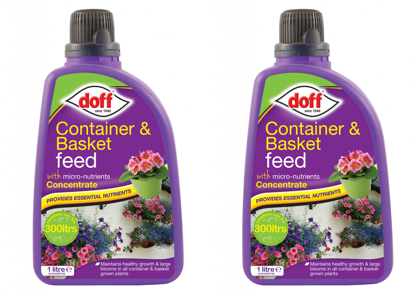 2x Doff Container & Basket Growth Plant Food Feed Fertiliser Concentrate 1L