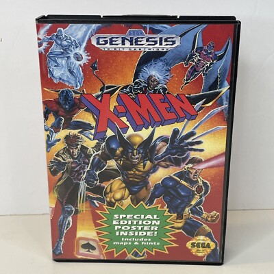 X-Men (Sega Genesis, 1993) With Manual Vintage Retro Video Games - No Poster