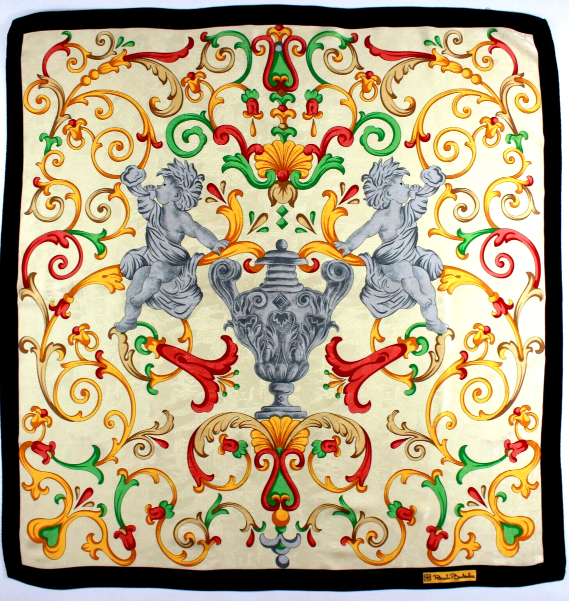 Foulard En Soie Renato Balestra - Motif Géométrique Multicolore - Vintage Très Bon état - Foulard Carré