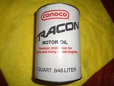 CONOCO TRACON MOTOR OIL QUART CARDBOARD CAN - EMPTY VINTAGE