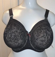 NWT "Anita" Wire Lace Cup: Nursing/Maternity Bra #5053 Black-Full Cup, Beautiful