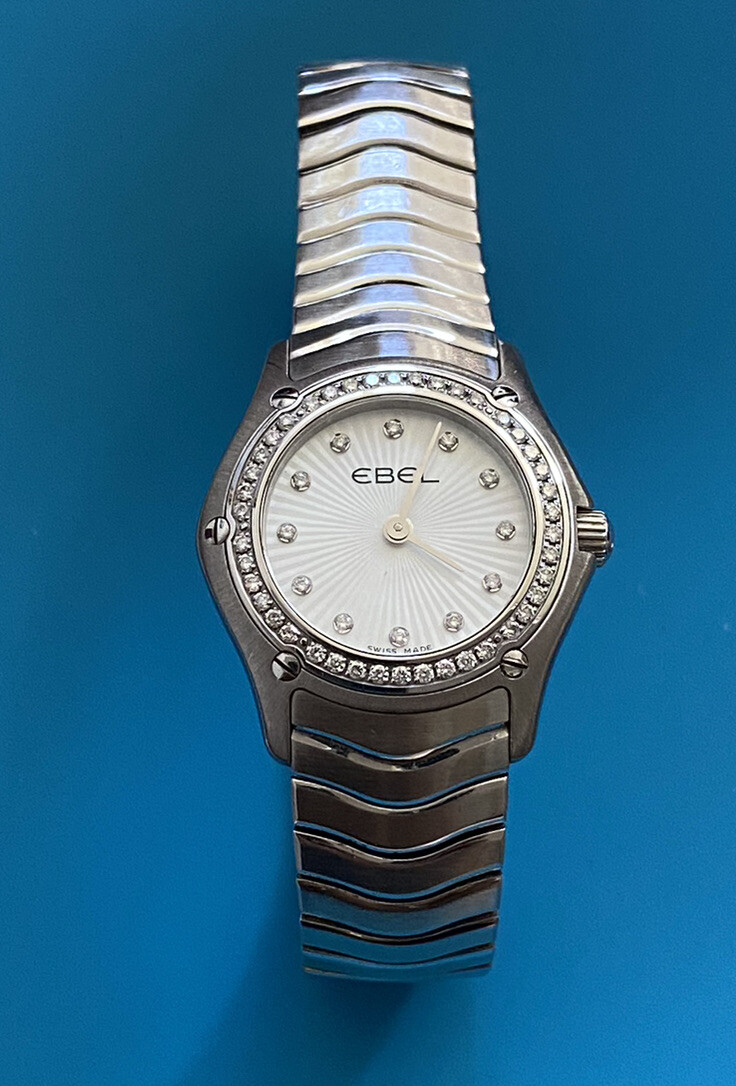 EBEL Wave St Steel Silver Bezel Ladies Authentic WatchNew Battery6