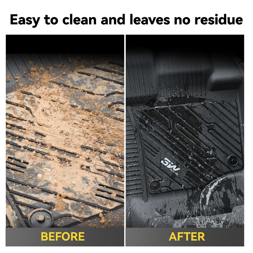 3W Floor Mats For Chevy Silverado / GMC Sierra Crew Cab 2019-2026 Weather Liner - Image 4 of 4