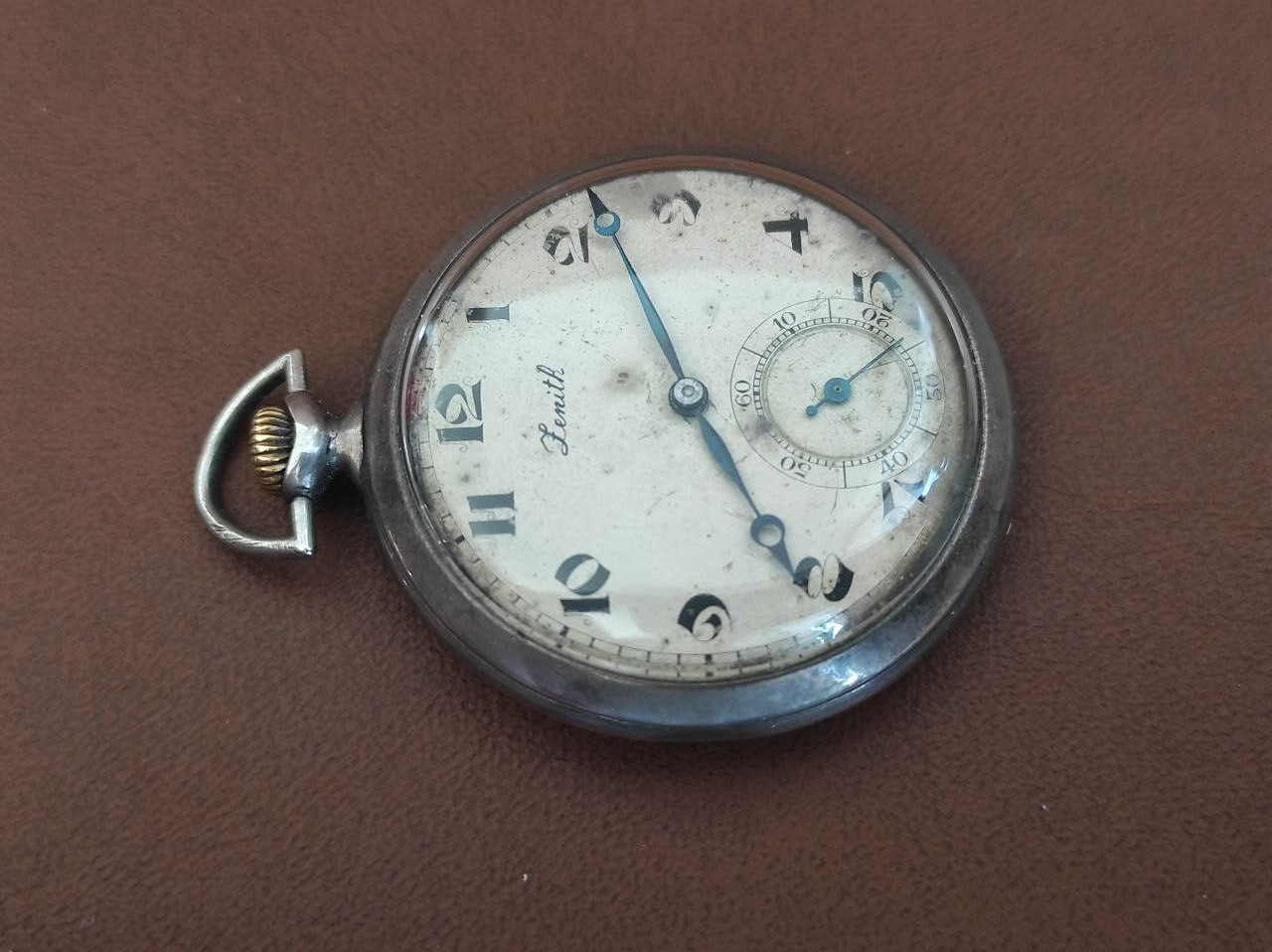 ANTIQUE SOLID SILVER 800 ZENITH POCKET WATCH - image 2