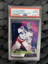 Igor Shesterkin #/299 Blue 2021 UD Synergy Exceptional Stars PSA 10 Pop 1 NYR