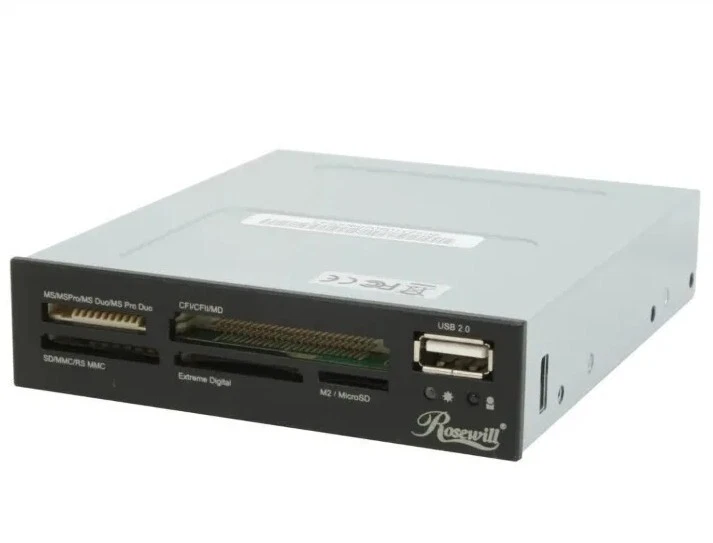 Rosewill Internal 74-in-1 Card Reader 3.5" Drive Front Bay Retail Box Type A USB - Image 3 of 4
