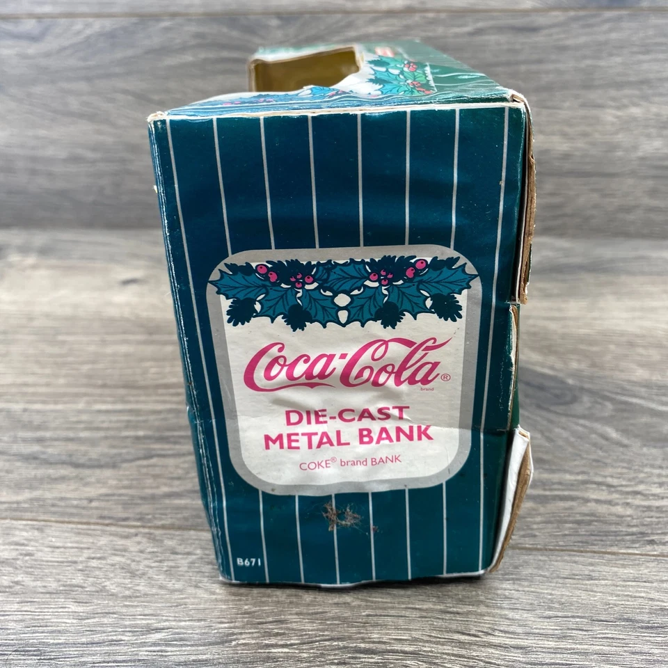 ERTL 1994 Coca-Cola camión de estacas de entrega banco de metal fundido a presión saludos de Navidad Foto 3 de 4