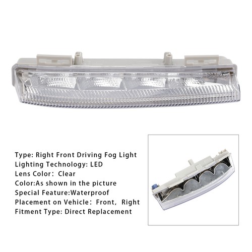LED Daytime Running Right Fog Lights For Mercedes Benz W204 S204 W212 2007-14 QZ - Picture 2 of 12