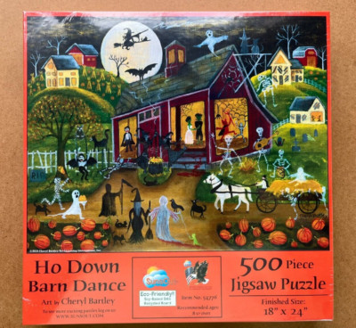 SunsOut 500 Piece HO DOWN BARN DANCE Halloween Jigsaw Puzzle New ...