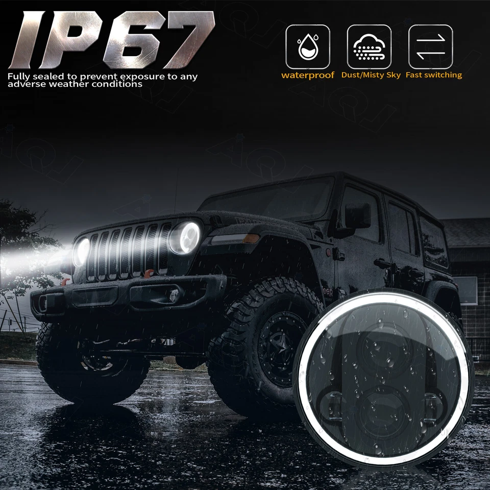 For Triumph Thruxton Bonneville Street Twin Motorcycle 7" Headlight Ring Hi/Lo Foto 3 de 4