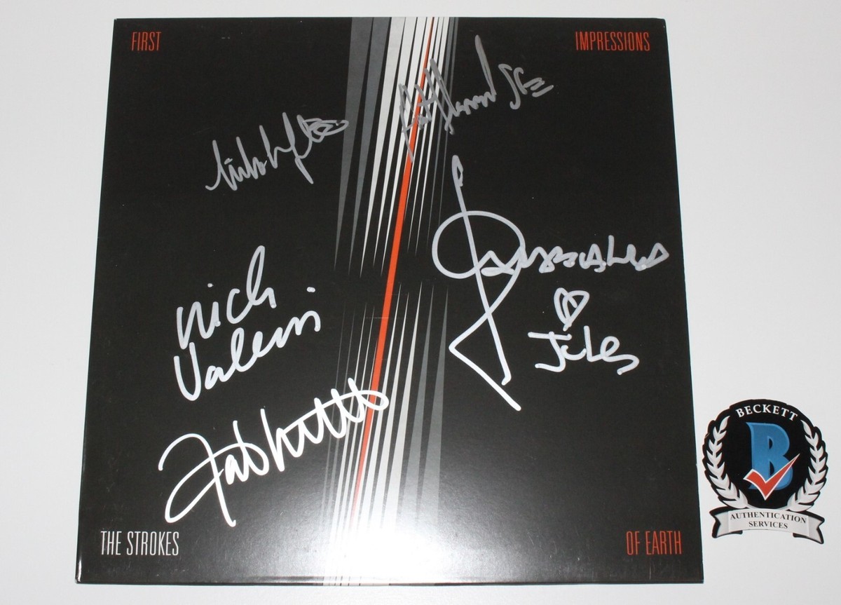 THE STROKES BAND SIGNED 'FIRST IMPRESSIONS OF EARTH' VINYL