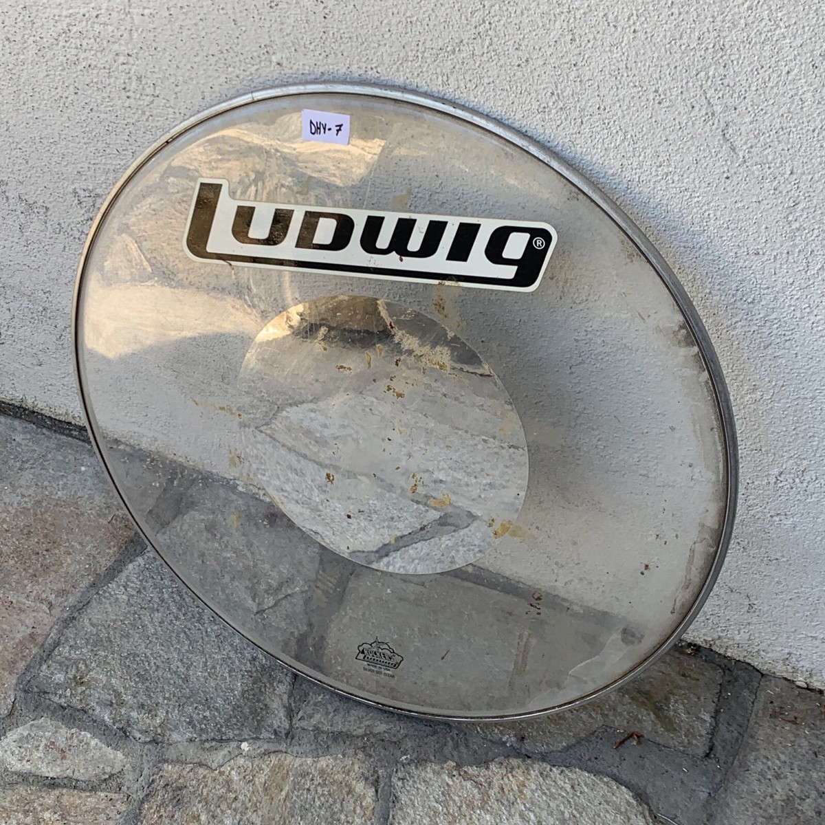 Ludwig Bass Drum Logo Head 24 Powerstroke Clear W/ Block