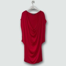 McQ - Alexander McQueen Red Drape Cotton Jersey Dress - XSmall