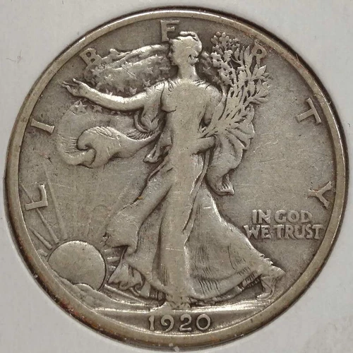 1920-D Walking Liberty Half Dollar, Fine, Solid Mid-Grade Coin   1107-14