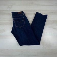 Levis Womens Jeans 27 Demi Curve Modern Rise Straight Dark Wash Denim Casual