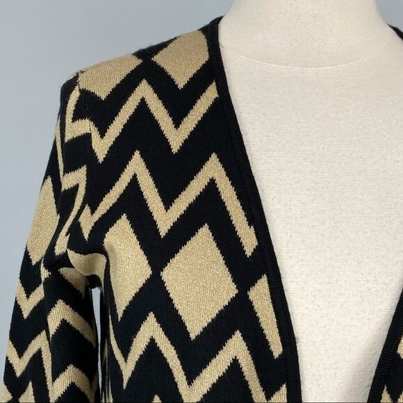 Cardigan Alfred Dunner Noir Et Blanc Avec Boutons Dorés - Taille 12 - Occasion Très Bon état