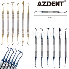 6 Pcs AZDENT Dental Composite Filling Instrument Titanium Coated Restorative Kit