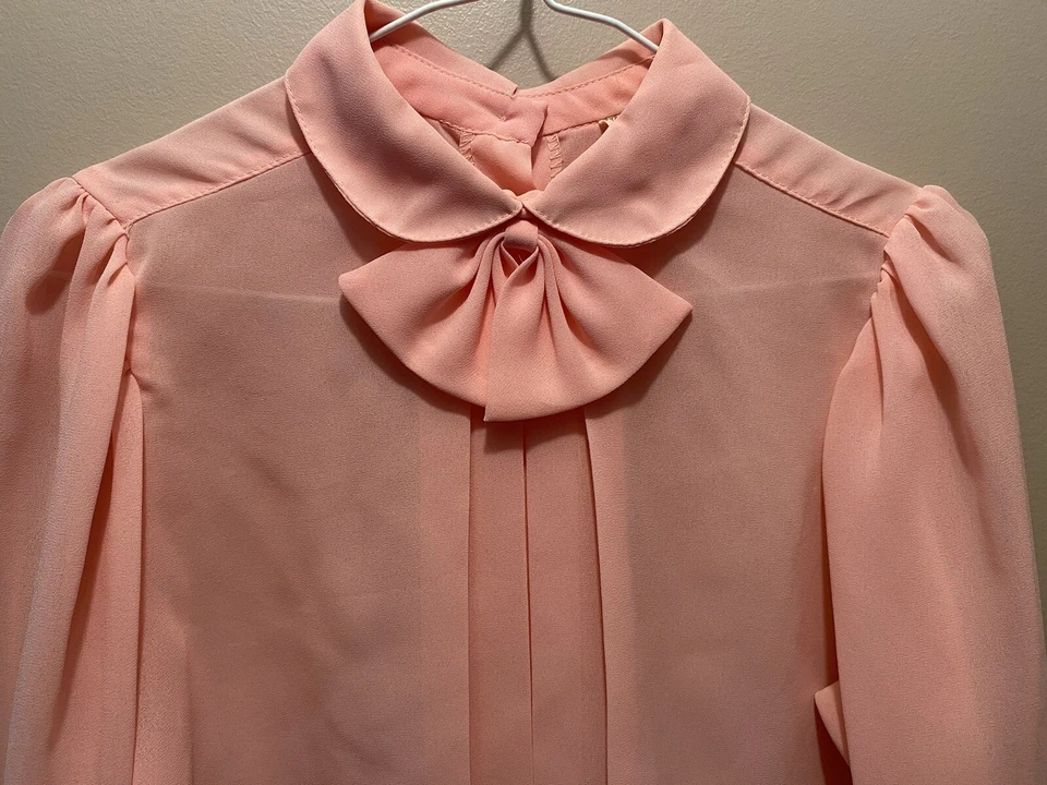 Vintage Esprit Pink Women’s Back Button  Blouse Size Small - Image 2 of 4