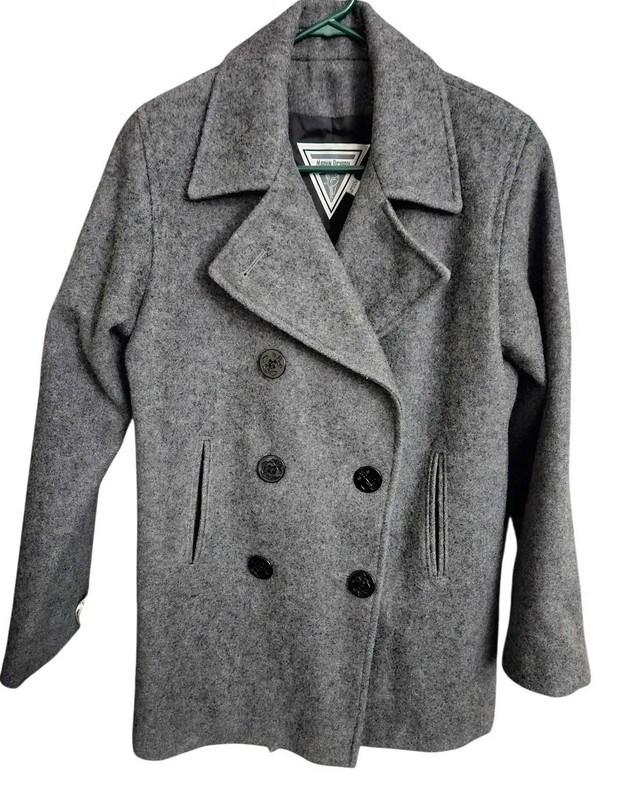 Vintage Marvin Richards Peacoat Womens 4 Gray Wool Blend US Double Breasted Coat