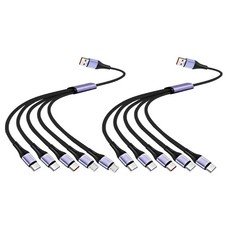 66W USB multiple Device Charger Cable USB Charging Wire Nylon for Travel & Home