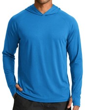 Men's Hooded Fishing Shirts UPF 50 Long Sleeve Sun Protection Hoodie Summer ...