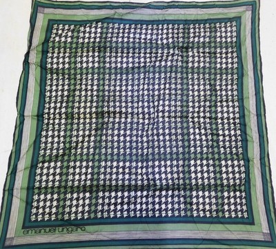 FOULARD 100% REINE SEIDE SILK SOIE VINTAGE DAMEN EMANUEL UNGARO (668) 56cm x 58cm